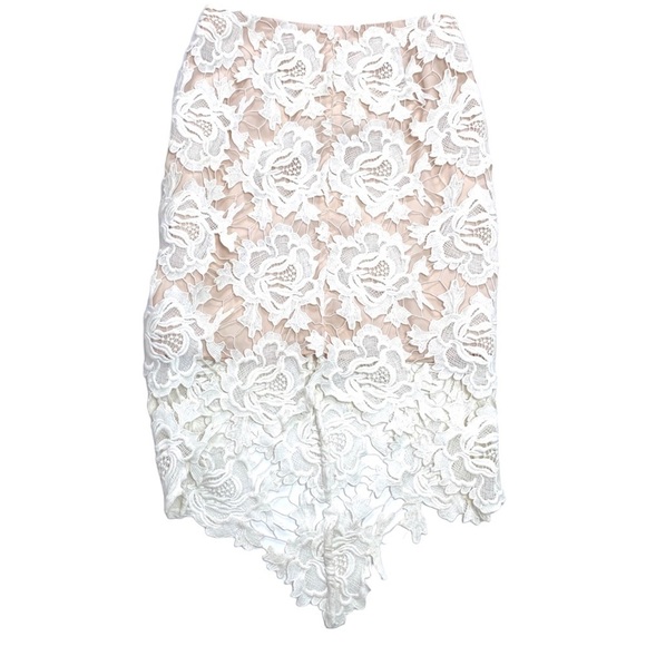 Keepsake Will Wait Lace Medium Skirt In Ivory White New Tag - Picture 3 of 13